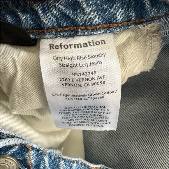 Reformation Cary High Rise Slouchy Straight Leg Jeans - Picture 5 of 5